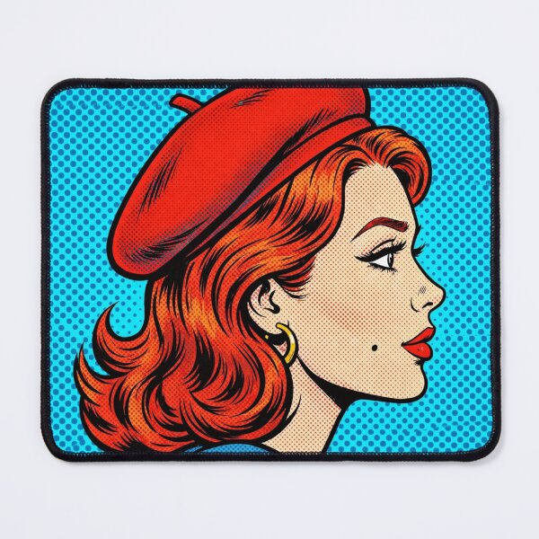 Item preview, RED BERET PROFILE Pop Art Redhead Vintage Comic Side View designed and sold by MAISON SYLVIE.