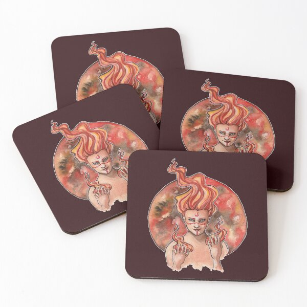 Item preview, Fire Element Goddess Witch Celestial Zodiac Art designed and sold by esmavart.