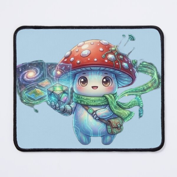 Item preview, Futuristic Cyberpunk Mushroom Astronaut Sticker designed and sold by Artsformore.