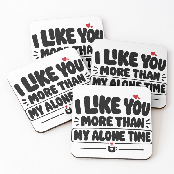 Item preview, I Like You More Than My Alone Time | Introvert Love Typography Sticker designed and sold by Lovestickerco.