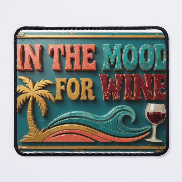 Item preview, Playful Teal IN THE MOOD FOR WINE Text Design designed and sold by dazzlemakers.