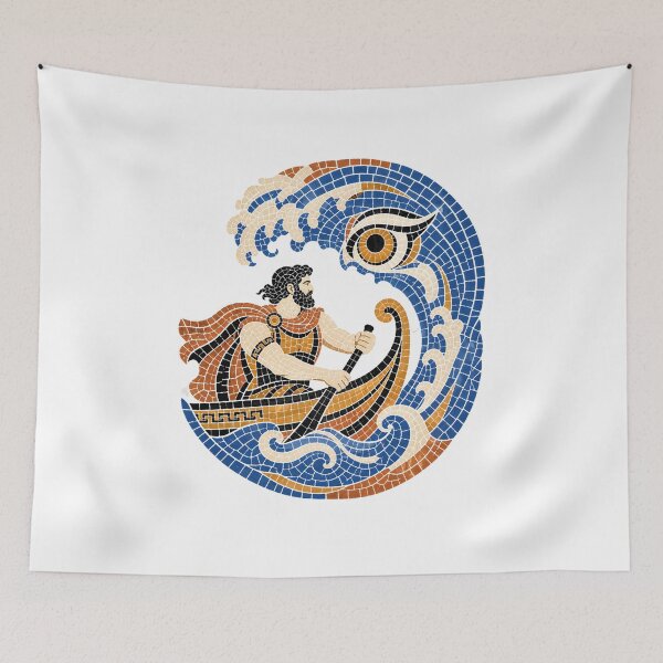 Item preview, The Odyssey - Mosaic Hero Against the Sea designed and sold by Fenay Designs.