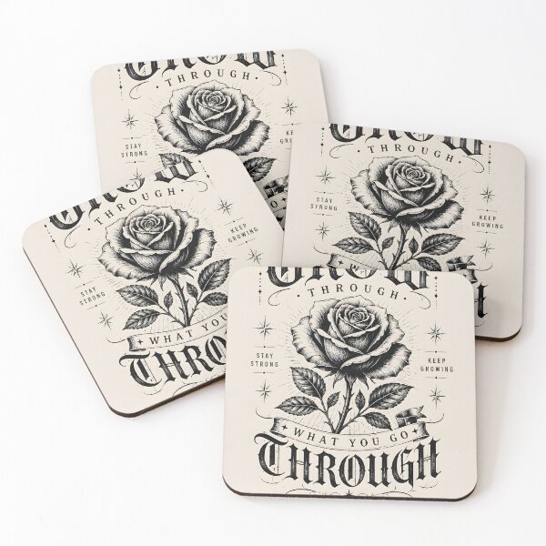 Item preview, Grow Through What You Go Through | Rose Tattoo Flash designed and sold by GCR1.