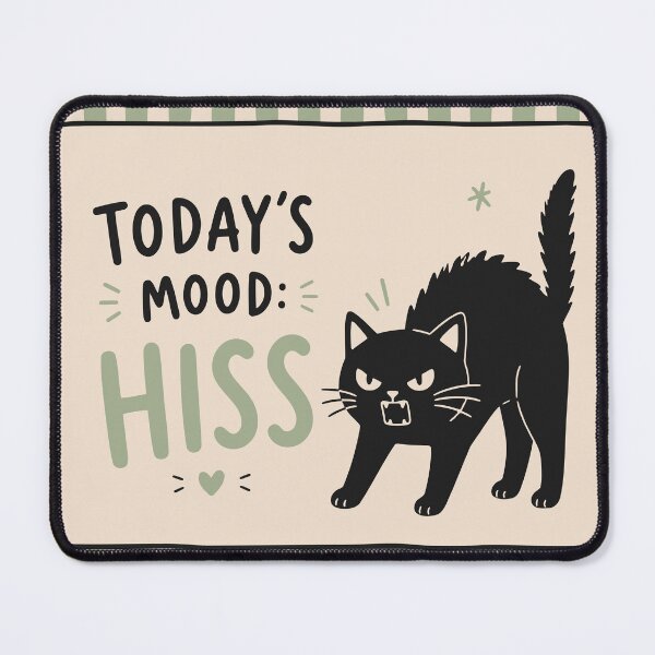 Item preview, Today's Mood: Hiss | Funny Black Cat Design | Grumpy Cat Illustration | Cute Cat Lover Gift designed and sold by Studio pod Burom.