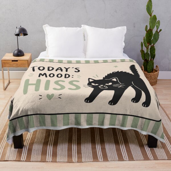 Item preview, Today's Mood: Hiss | Funny Black Cat Design | Grumpy Cat Illustration | Cute Cat Lover Gift designed and sold by Studio pod Burom.