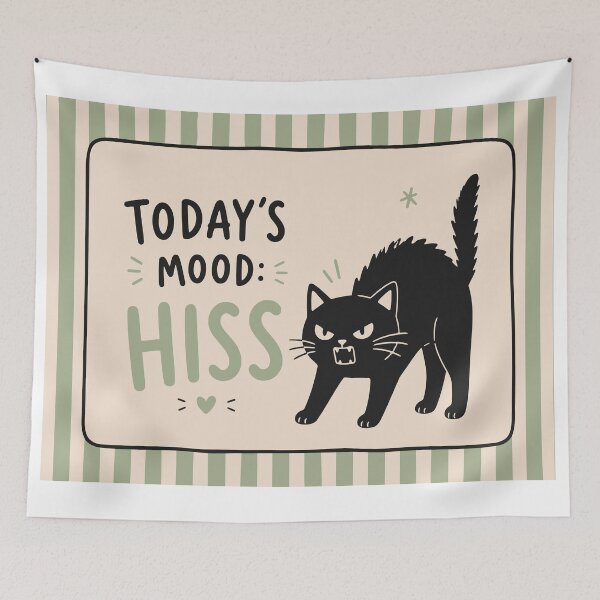 Item preview, Today's Mood: Hiss | Funny Black Cat Design | Grumpy Cat Illustration | Cute Cat Lover Gift designed and sold by Studio pod Burom.