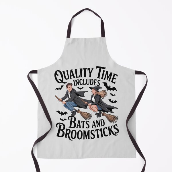 Item preview, Quality Time Includes Bats and Broomsticks – Cute Halloween Couple Design designed and sold by Jollys-ArtShop.