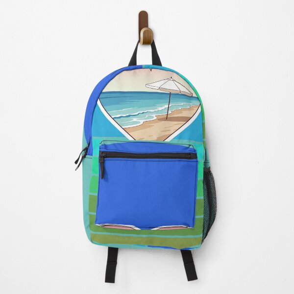 Item preview, Retro Coastal Heart with Beach Umbrella on Beachy Vintage Ocean Stripes designed and sold by Beachy.