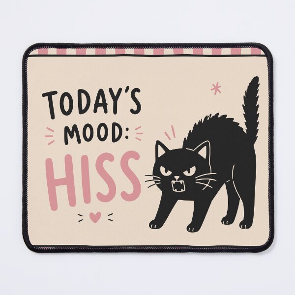 Item preview, Today's Mood: Hiss | Funny Black Cat Design | Cute Grumpy Cat Illustration | Pink Cat Lover Gift designed and sold by Studio pod Burom.