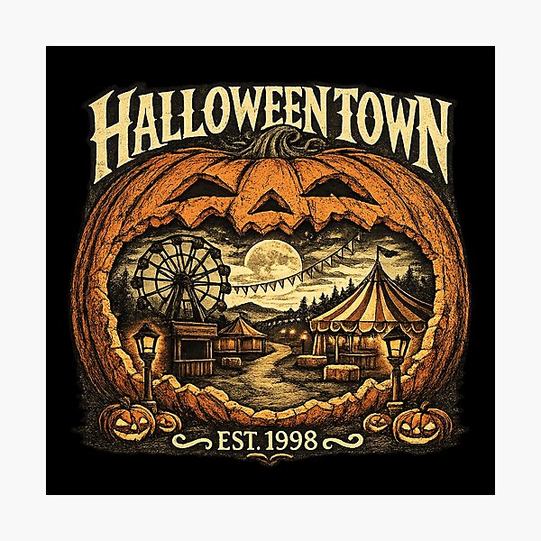 Item preview, Halloween Town for Carnival Fans designed and sold by POD DYNASTY | Original Print On Demand T-Shirt Graphics.