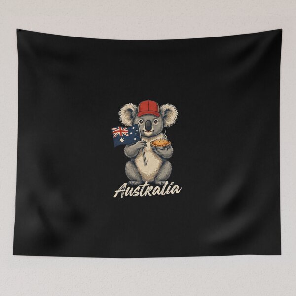 Item preview, Australia Koala Australian Flag Meat Pie Aussie Mascot designed and sold by Enea Kelo.