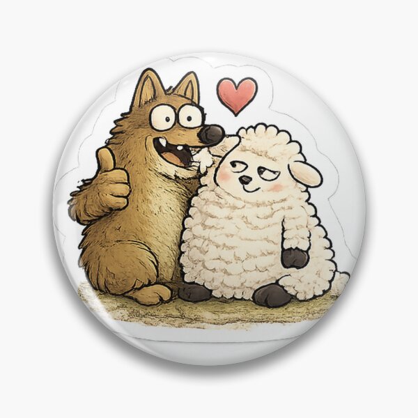 Artikelvorschau, Niedliches Freundschafts-Sticker-Set mit Wolf und Schaf entworfen und verkauft von LiftyGifts.