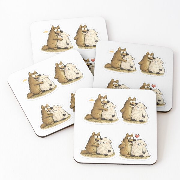 Item preview, Cute Wolf and Sheep Friendship Sticker Bundle designed and sold by LiftyGifts.