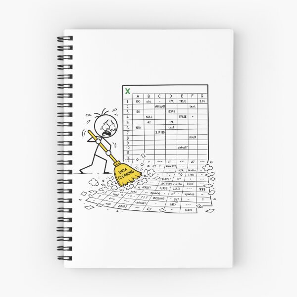 Item preview, Stick Figure Data Cleaning Illustration for Data Analysts designed and sold by Ink Matrix.
