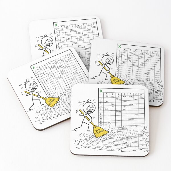 Item preview, Stick Figure Data Cleaning Illustration for Data Analysts designed and sold by Ink Matrix.