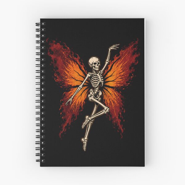 Item preview, Dancing Skeleton with Fiery Butterfly Wings Halloween designed and sold by rafaeltto.