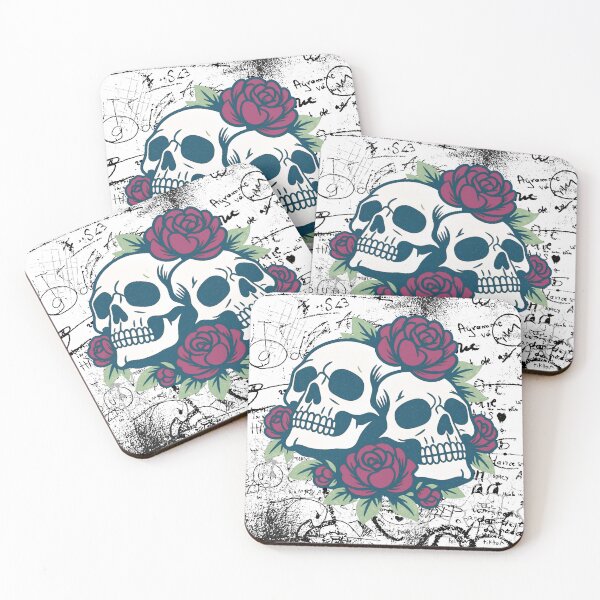Item preview, Twin skulls & roses graffiti background designed and sold by Zenna MT 1.