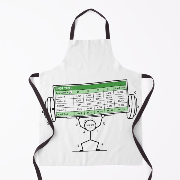 Item preview, Funny Stick Figure Lifting Heavy Pivot Table designed and sold by Ink Matrix.