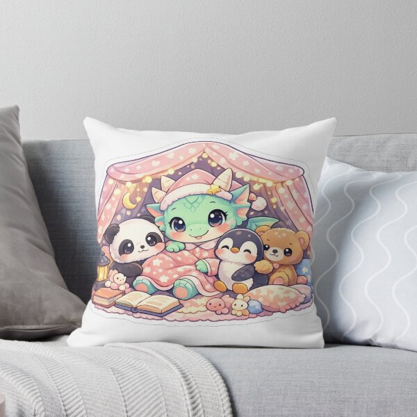 Item preview, Kawaii Baby Dragon Sticker | Cute Panda Penguin Teddy Bear Marshmallow Fantasy designed and sold by Sidra digital art 8277237.