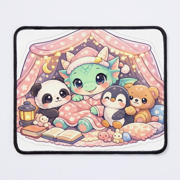 Item preview, Kawaii Baby Dragon Sticker | Cute Panda Penguin Teddy Bear Marshmallow Fantasy designed and sold by Sidra digital art 8277237.