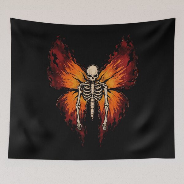 Item preview, Skeleton Butterfly with Fiery Wings Halloween Design designed and sold by rafaeltto.