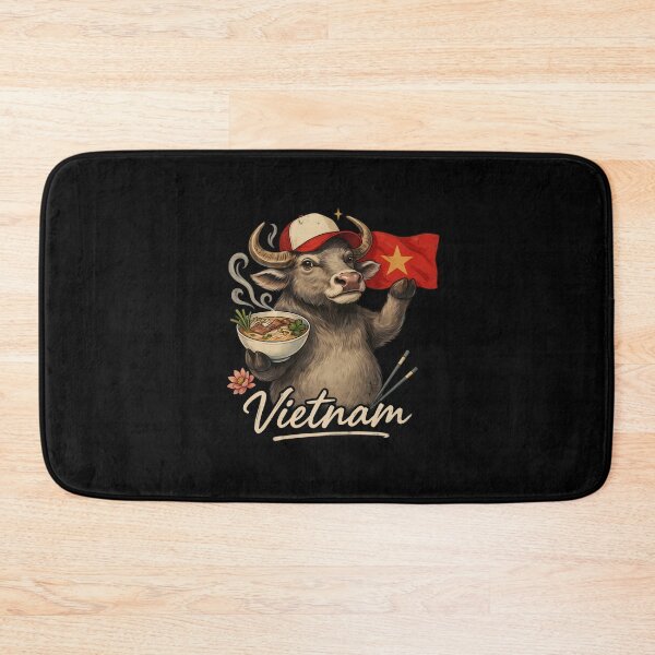 Item preview, Vietnam Water Buffalo Vietnamese Flag Pho Noodle Bowl Mascot designed and sold by Enea Kelo.