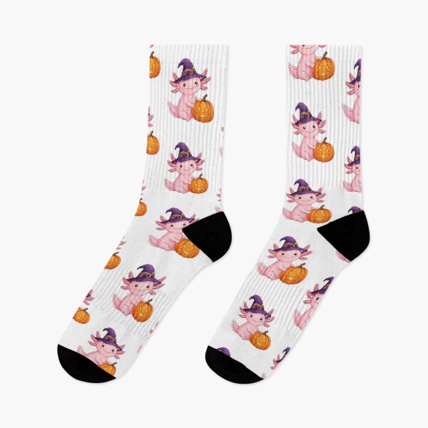 Item preview, Halloween Axolotl in Purple Hat and Pumpkin  designed and sold by SOUFIANE1991.