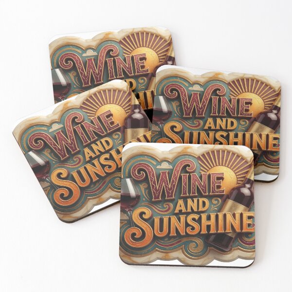 Item preview, Trendy Orange WINE AND SUNSHINE 3D Text Art designed and sold by dazzlemakers.