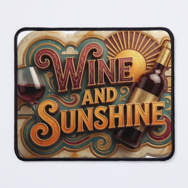 Item preview, Trendy Orange WINE AND SUNSHINE 3D Text Art designed and sold by dazzlemakers.