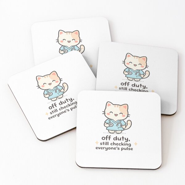 Item preview, Cute Nurse Cat PNG, Off Duty Still Checking Everyone's Pulse Shirt Design, Funny Nurse Gift, Medical Cartoon Sublimation designed and sold by Moonveil_Studio.