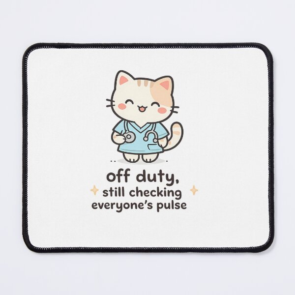 Item preview, Cute Nurse Cat PNG, Off Duty Still Checking Everyone's Pulse Shirt Design, Funny Nurse Gift, Medical Cartoon Sublimation designed and sold by Moonveil_Studio.