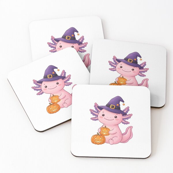 Item preview, Halloween Axolotl in Purple Hat and Pumpkin  designed and sold by SOUFIANE1991.