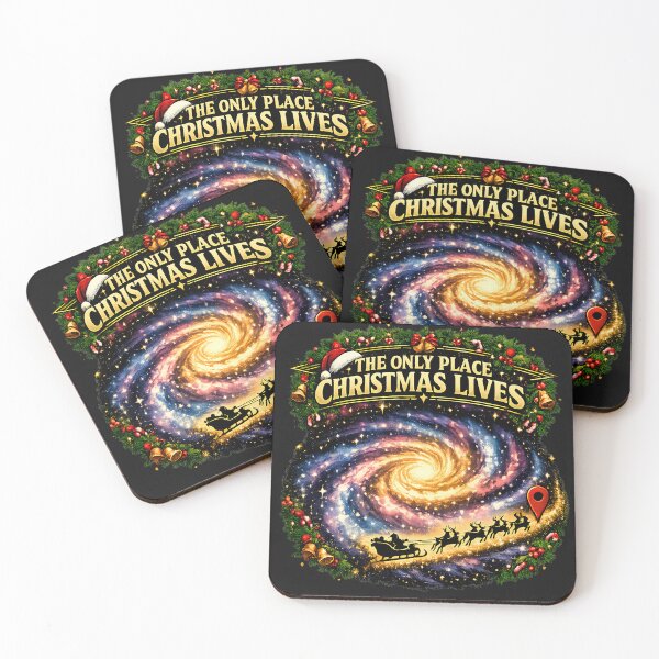 Item preview, 'The Only Place Christmas Lives' Galaxy Santa Sleigh Retro Sci-Fi designed and sold by Genius Geek.
