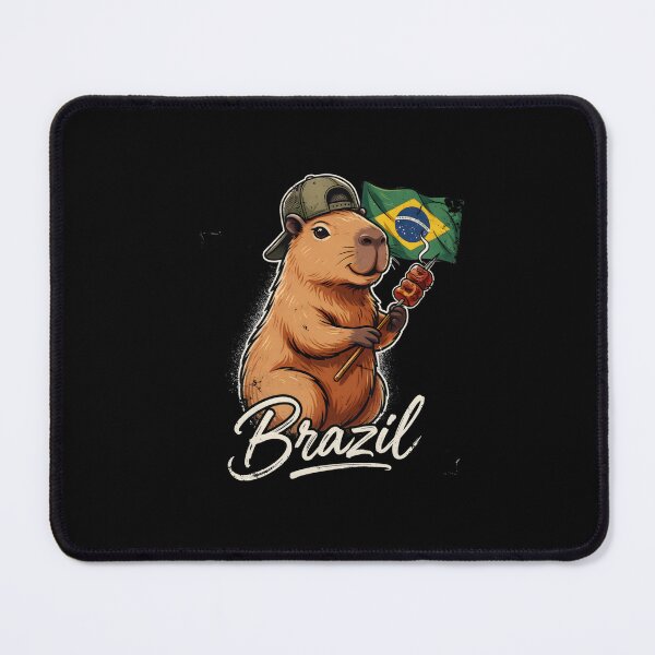 Item preview, Brazil Capybara Brazilian Flag Churrasco Skewer Meat Mascot designed and sold by Enea Kelo.