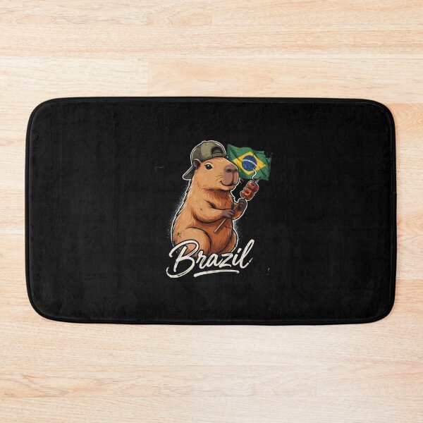Item preview, Brazil Capybara Brazilian Flag Churrasco Skewer Meat Mascot designed and sold by Enea Kelo.
