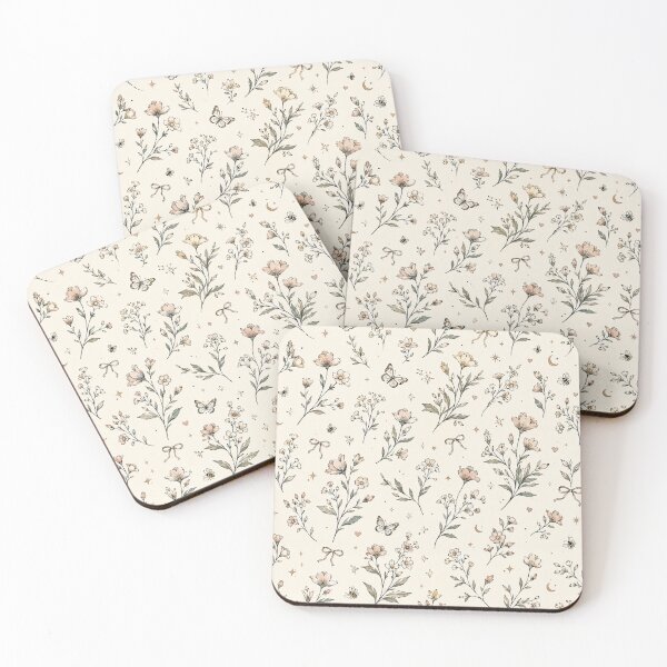 Item preview, Vintage Wildflower Seamless Pattern | Cottagecore Botanical Floral Line Art | Beige Floral Aesthetict designed and sold by Sondosyazanart.