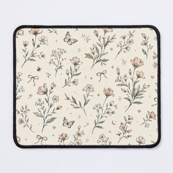 Item preview, Vintage Wildflower Seamless Pattern | Cottagecore Botanical Floral Line Art | Beige Floral Aesthetict designed and sold by Sondosyazanart.