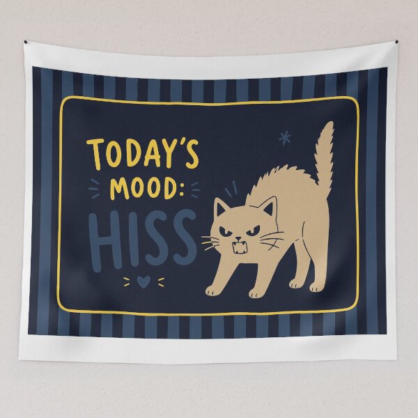 Item preview, Today's Mood: Hiss | Funny Cat Design | Grumpy Cat Illustration | Cat Lover Gift designed and sold by Studio pod Burom.