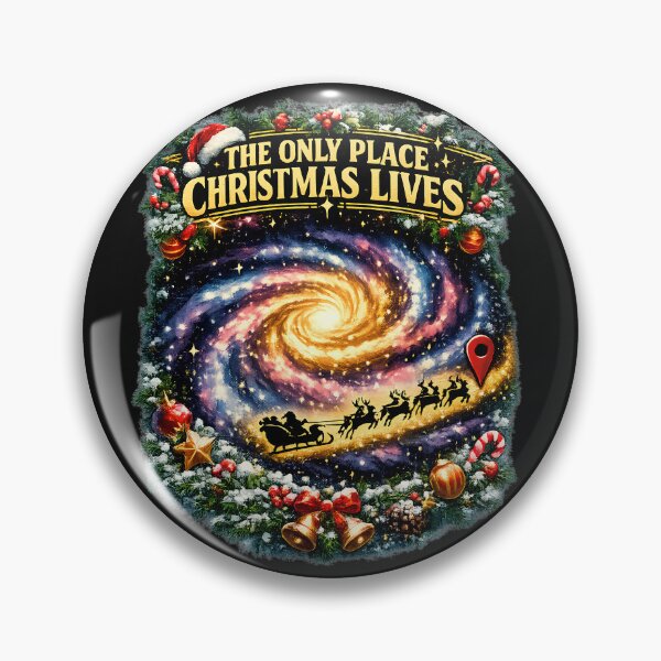Item preview, 'The Only Place Christmas Lives' Galaxy Santa Sleigh Retro Sci-Fi designed and sold by Genius Geek.