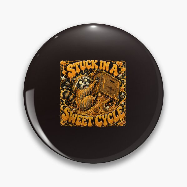 Item preview, Funny Honey Raccoon Stuck in a Sweet Cycle Vintage Beekeeper Design designed and sold by mari-kayden.