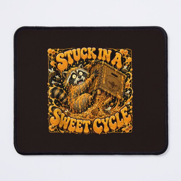 Item preview, Funny Honey Raccoon Stuck in a Sweet Cycle Vintage Beekeeper Design designed and sold by mari-kayden.