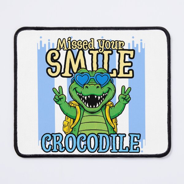 Item preview, Missed Your Smile Crocodile - Funny Student Crocodile With Blue Heart Glasses designed and sold by Neurospicy Trolls.