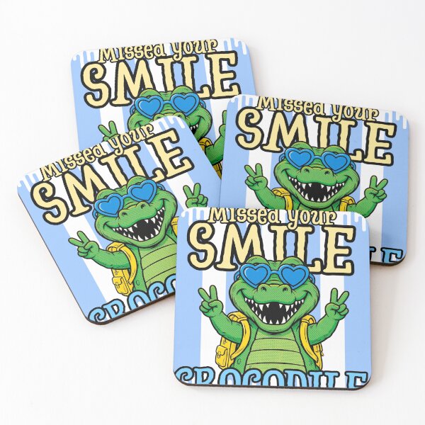 Item preview, Missed Your Smile Crocodile - Funny Student Crocodile With Blue Heart Glasses designed and sold by Neurospicy Trolls.