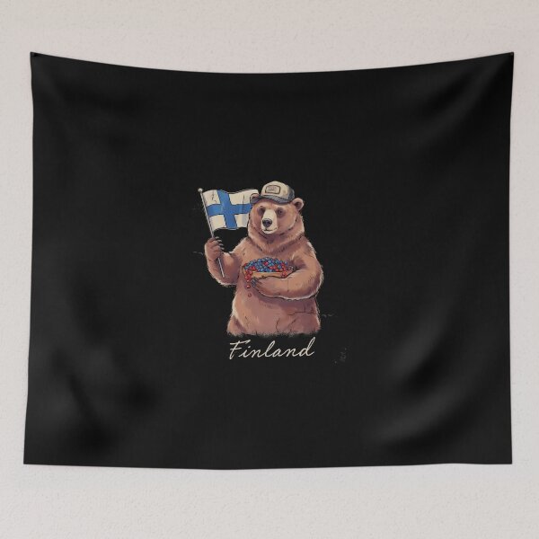 Item preview, Finland Brown Bear Finnish Flag Berry Bowl Mascot designed and sold by Enea Kelo.