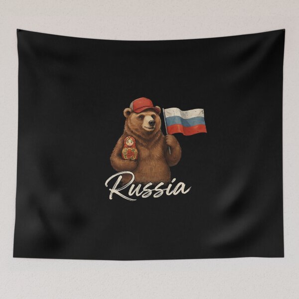Item preview, Russia Brown Bear Russian Flag Matryoshka Nesting Doll Mascot designed and sold by Enea Kelo.
