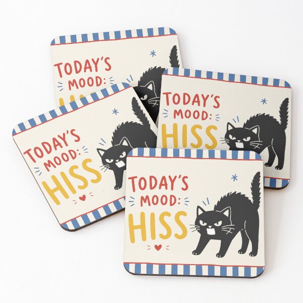 Item preview, Today's Mood: Hiss | Funny Black Cat Design | Retro Cat Illustration | Colorful Cat Lover Gift designed and sold by Studio pod Burom.