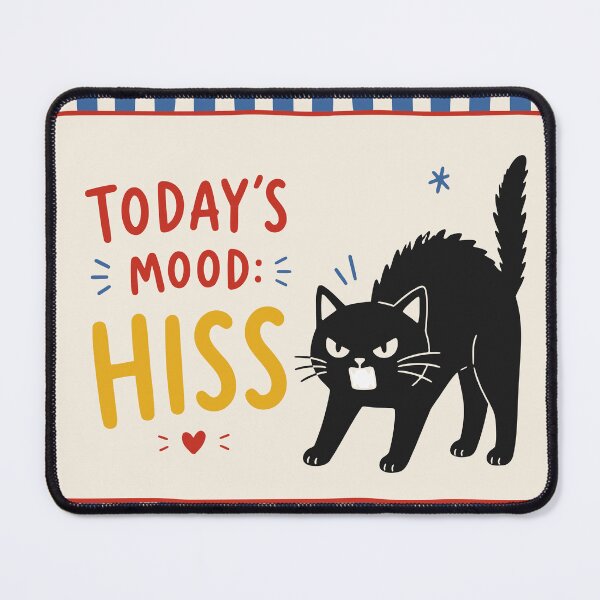 Item preview, Today's Mood: Hiss | Funny Black Cat Design | Retro Cat Illustration | Colorful Cat Lover Gift designed and sold by Studio pod Burom.