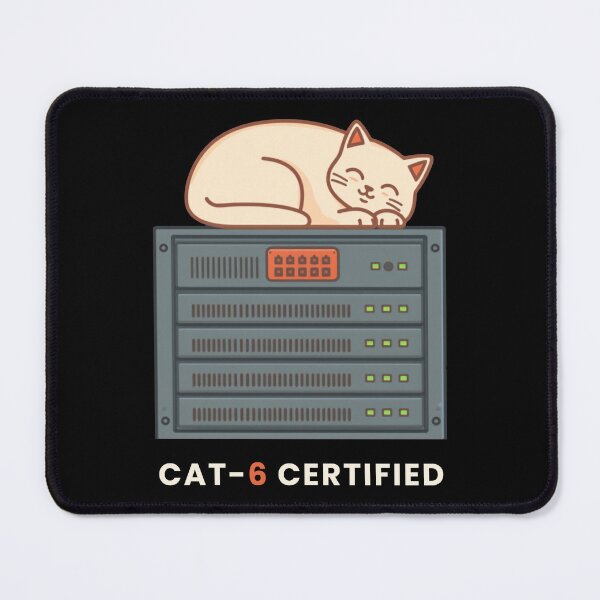 Item preview, Cat-6 Certified Funny Homelab Server Rack Cat T-Shirt designed and sold by abdoali102.