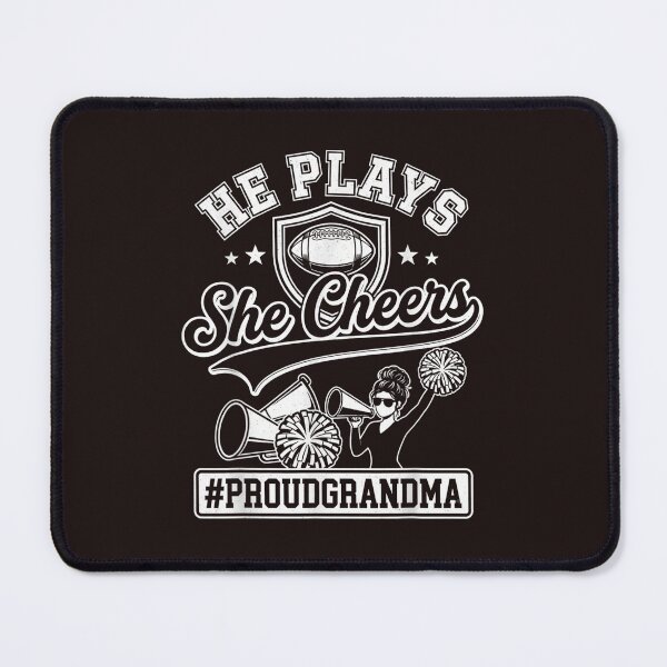 Item preview, He Plays She Cheers Proud Grandma Football Cheerleader Vintage Design designed and sold by mari-kayden.
