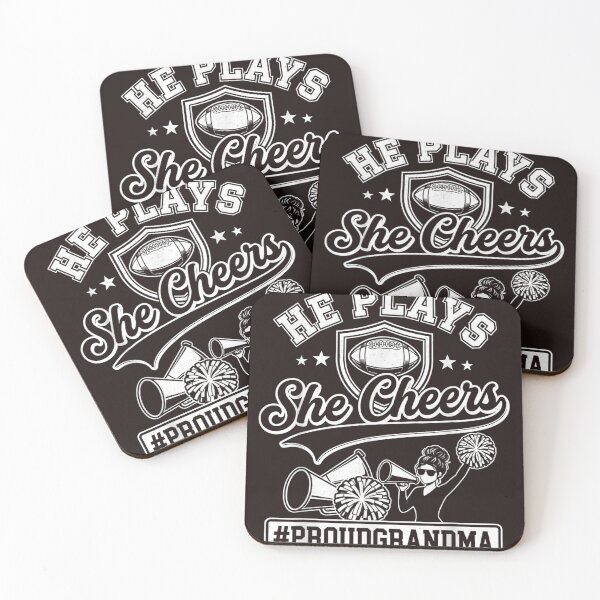 Item preview, He Plays She Cheers Proud Grandma Football Cheerleader Vintage Design designed and sold by mari-kayden.